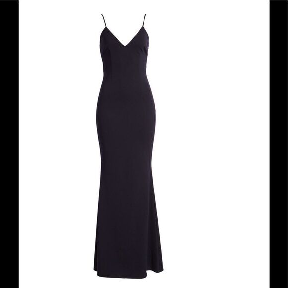 KATIE MAY Sleeveless Trumpet Gown Dress, Navy, Size Large, 12/14, NWT - Picture 4 of 7